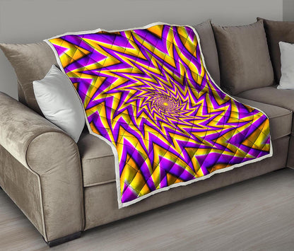 Yellow Big Bang Moving Optical Illusion Quilt
