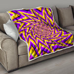 Yellow Big Bang Moving Optical Illusion Quilt