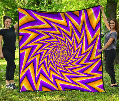Yellow Big Bang Moving Optical Illusion Quilt