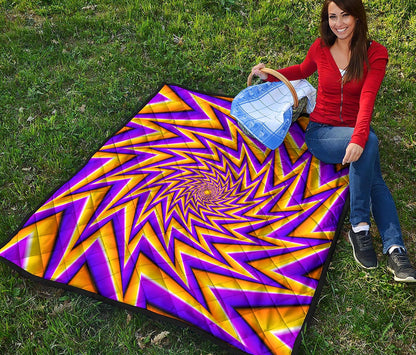 Yellow Big Bang Moving Optical Illusion Quilt