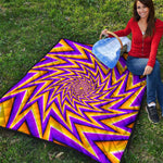 Yellow Big Bang Moving Optical Illusion Quilt