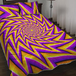 Yellow Big Bang Moving Optical Illusion Quilt Bed Set