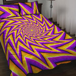 Yellow Big Bang Moving Optical Illusion Quilt Bed Set
