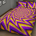 Yellow Big Bang Moving Optical Illusion Quilt Bed Set