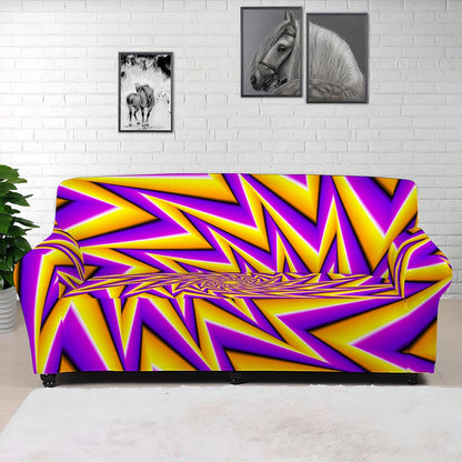 Yellow Big Bang Moving Optical Illusion Sofa Cover