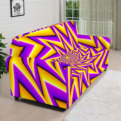 Yellow Big Bang Moving Optical Illusion Sofa Cover