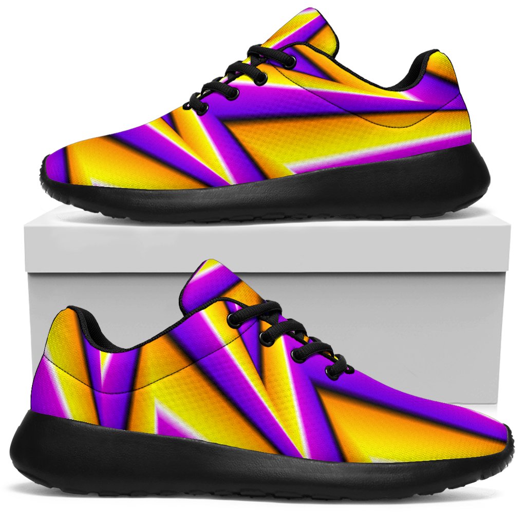 Yellow Big Bang Moving Optical Illusion Sport Shoes GearFrost