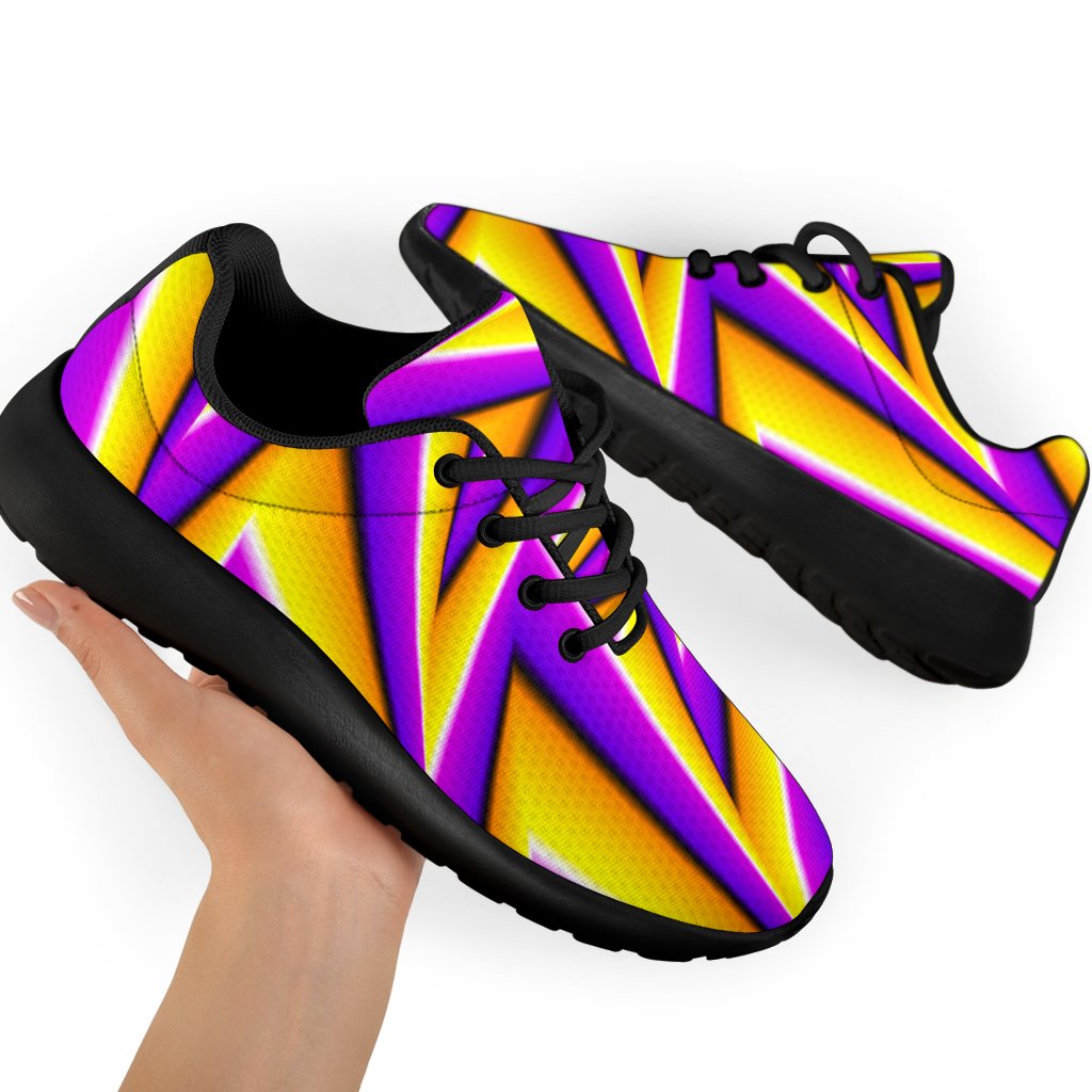 Yellow Big Bang Moving Optical Illusion Sport Shoes GearFrost