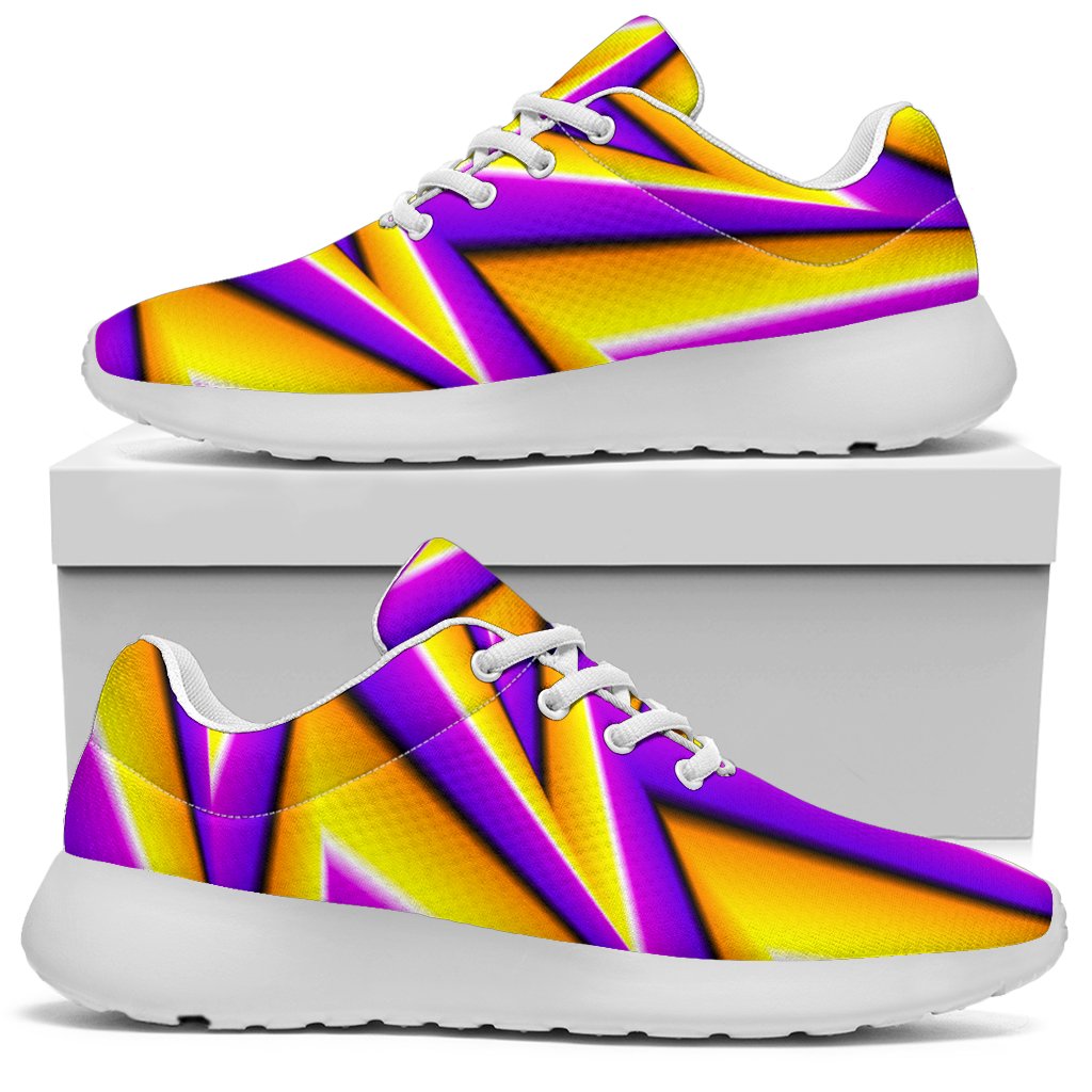 Yellow Big Bang Moving Optical Illusion Sport Shoes GearFrost