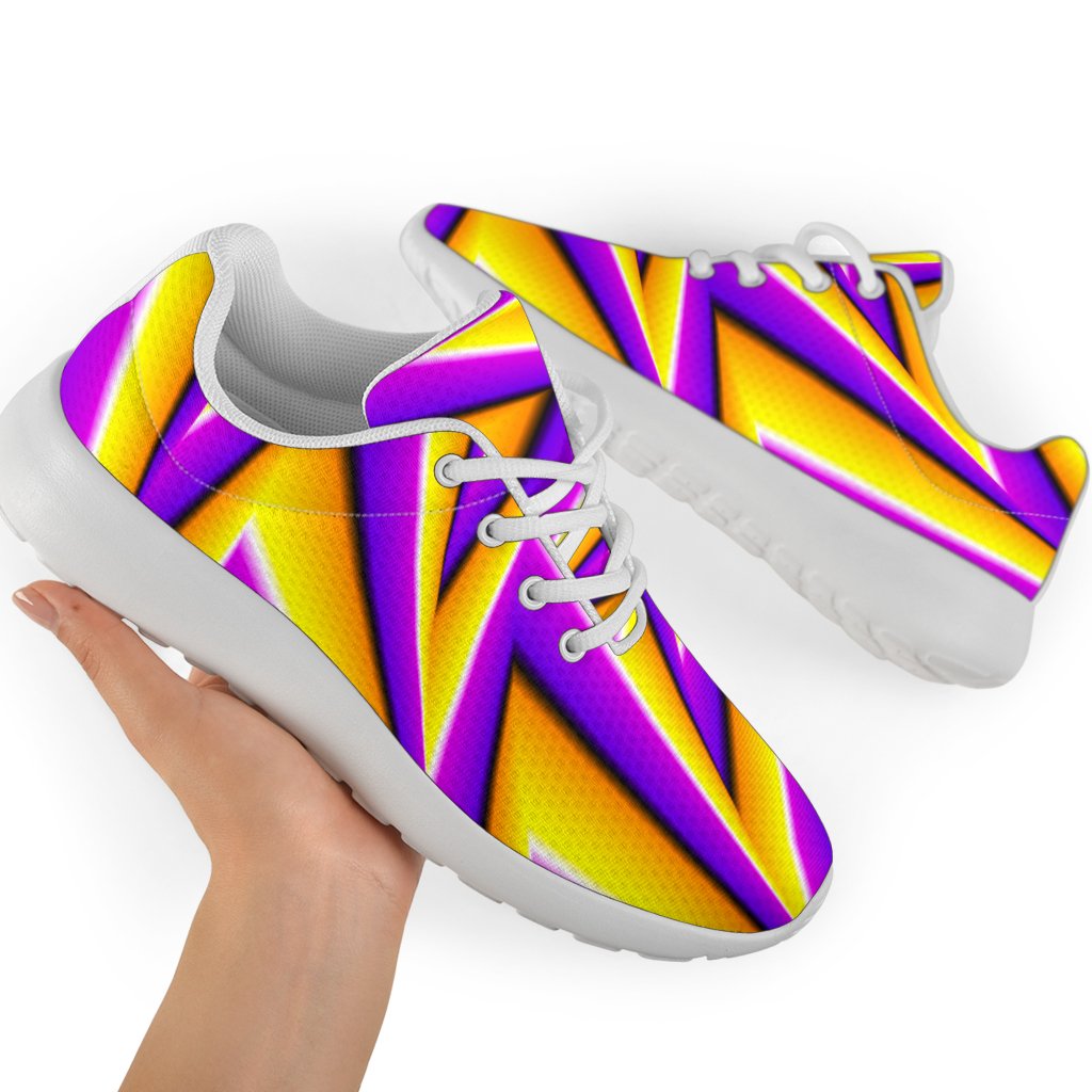 Yellow Big Bang Moving Optical Illusion Sport Shoes GearFrost