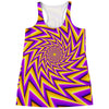 Yellow Big Bang Moving Optical Illusion Women's Racerback Tank Top