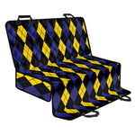 Yellow Black And Blue Argyle Print Pet Car Back Seat Cover
