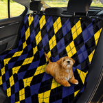 Yellow Black And Blue Argyle Print Pet Car Back Seat Cover