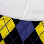 Yellow Black And Blue Argyle Print Sofa Cover