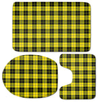 Yellow Black And Blue Tartan Print 3 Piece Bath Mat Set