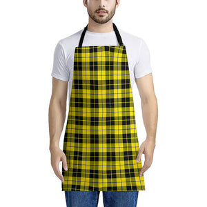 Yellow Black And Blue Tartan Print Apron