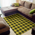 Yellow Black And Blue Tartan Print Floor Mat