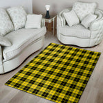 Yellow Black And Blue Tartan Print Area Rug