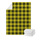 Yellow Black And Blue Tartan Print Blanket