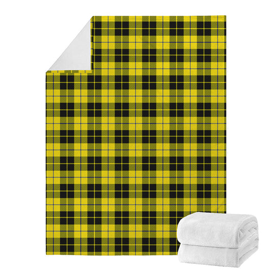 Yellow Black And Blue Tartan Print Blanket