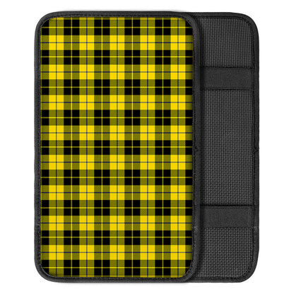 Yellow Black And Blue Tartan Print Car Center Console Cover