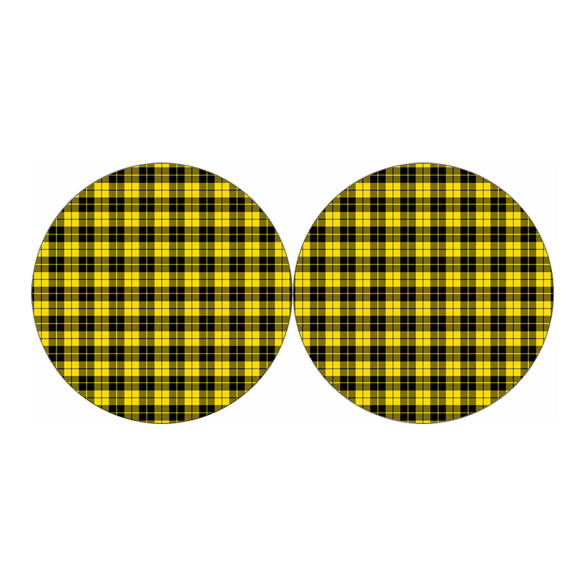 Yellow Black And Blue Tartan Print Car Coasters