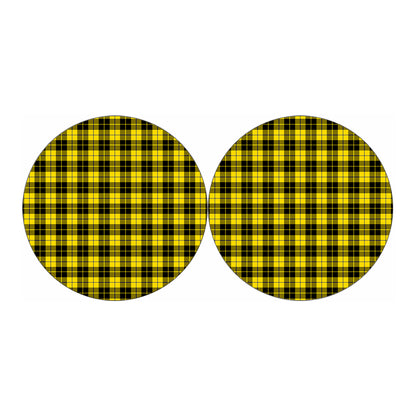Yellow Black And Blue Tartan Print Car Coasters