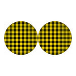 Yellow Black And Blue Tartan Print Car Coasters