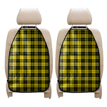 Yellow Black And Blue Tartan Print Car Seat Organizers