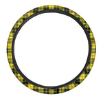 Yellow Black And Blue Tartan Print Car Steering Wheel Cover
