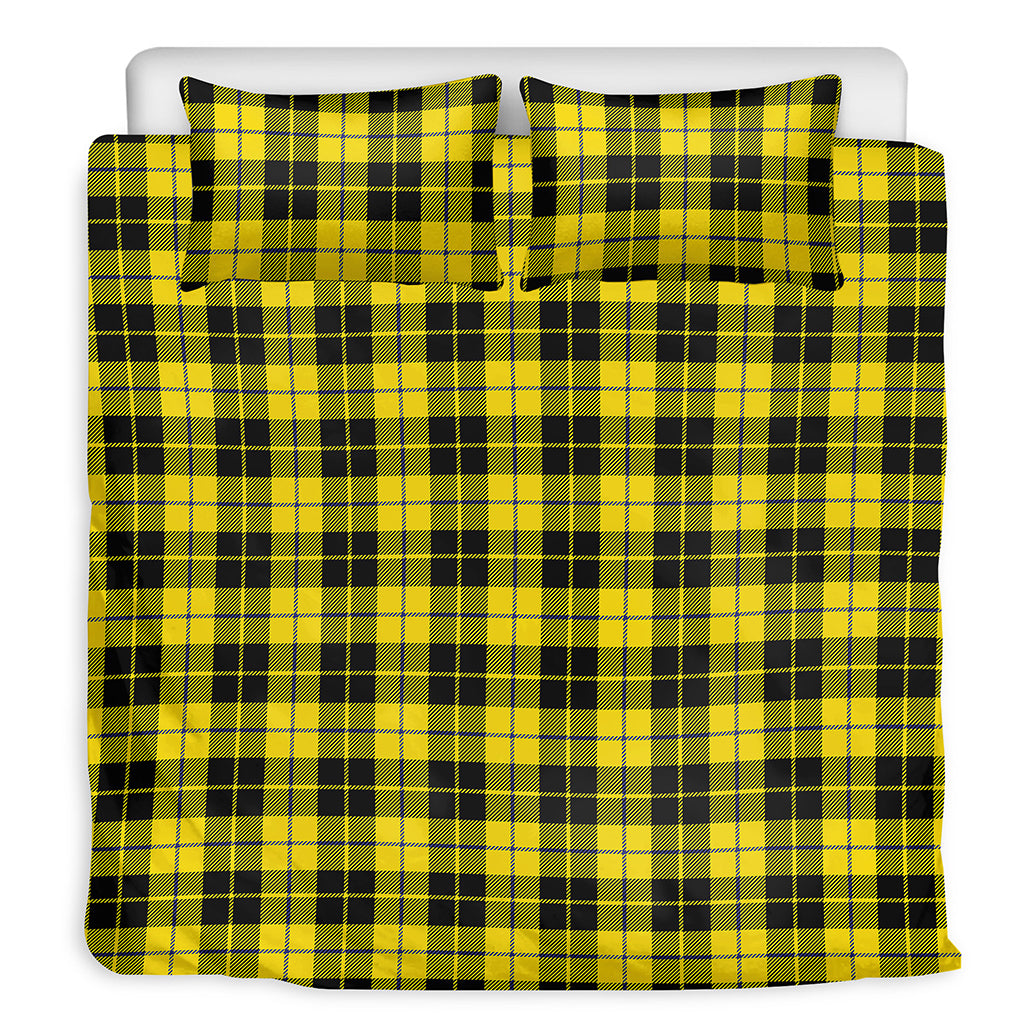 Yellow Black And Blue Tartan Print Duvet Cover Bedding Set