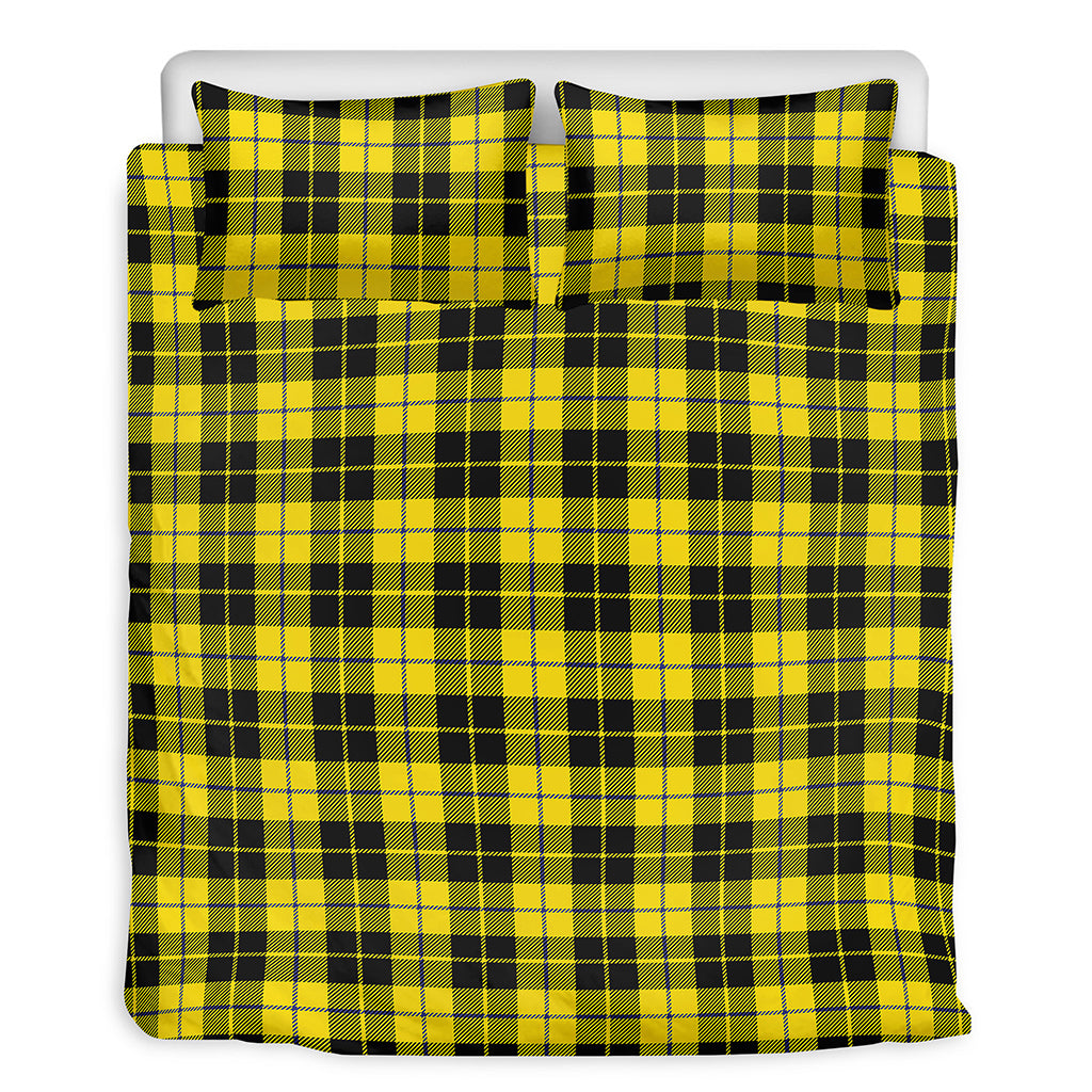 Yellow Black And Blue Tartan Print Duvet Cover Bedding Set