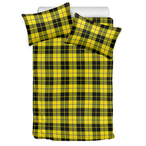 Yellow Black And Blue Tartan Print Duvet Cover Bedding Set