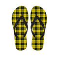 Yellow Black And Blue Tartan Print Flip Flops