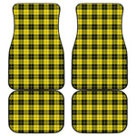 Yellow Black And Blue Tartan Print Front and Back Car Floor Mats