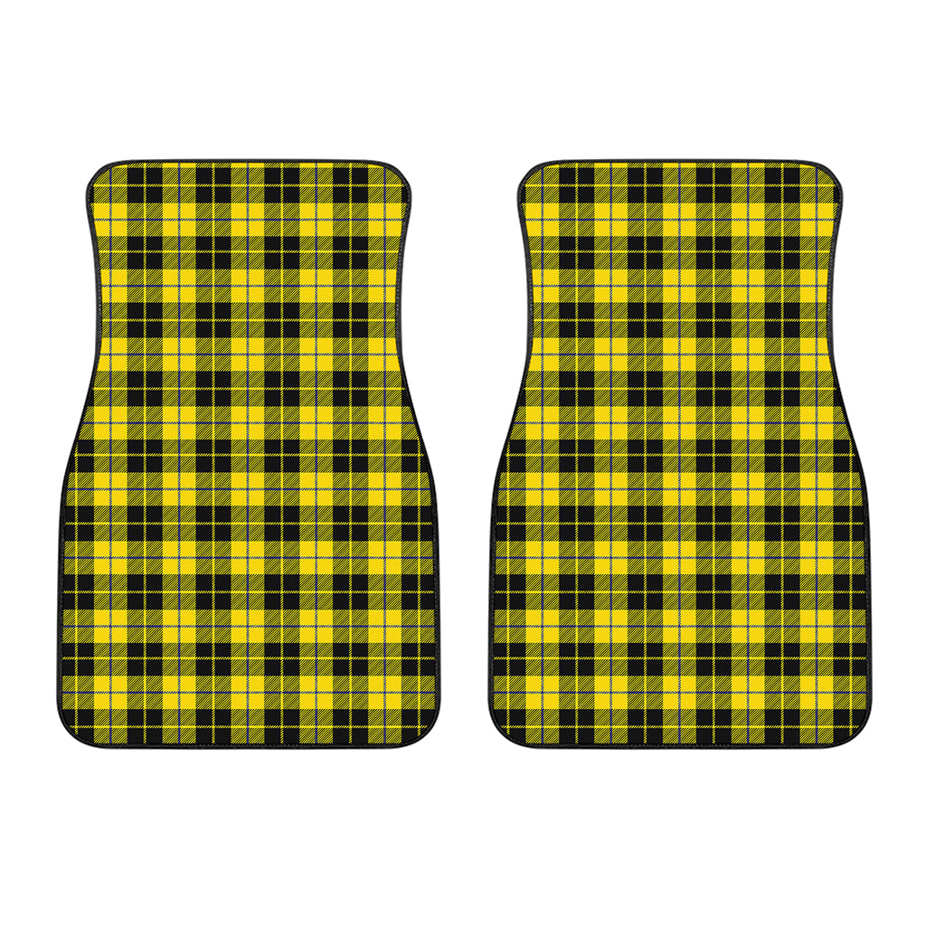 Yellow Black And Blue Tartan Print Front Car Floor Mats