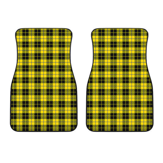 Yellow Black And Blue Tartan Print Front Car Floor Mats