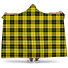 Yellow Black And Blue Tartan Print Hooded Blanket