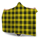 Yellow Black And Blue Tartan Print Hooded Blanket