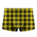 Yellow Black And Blue Tartan Print Men's Boxer Briefs