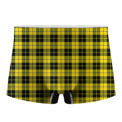 Yellow Black And Blue Tartan Print Men's Boxer Briefs
