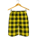 Yellow Black And Blue Tartan Print Men's Shorts