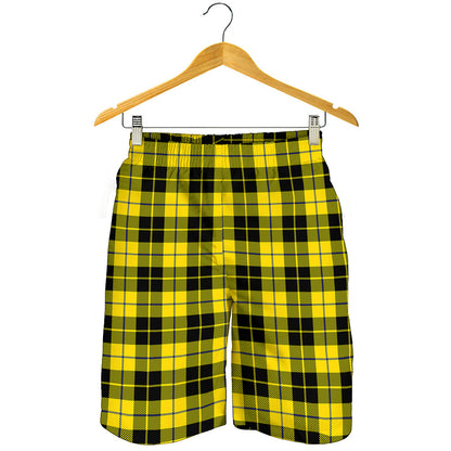 Yellow Black And Blue Tartan Print Men's Shorts