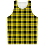 Yellow Black And Blue Tartan Print Men's Tank Top