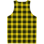 Yellow Black And Blue Tartan Print Men's Tank Top