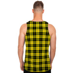 Yellow Black And Blue Tartan Print Men's Tank Top