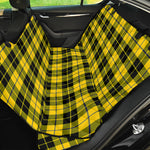 Yellow Black And Blue Tartan Print Pet Car Back Seat Cover