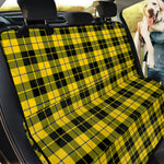 Yellow Black And Blue Tartan Print Pet Car Back Seat Cover