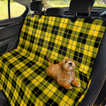 Yellow Black And Blue Tartan Print Pet Car Back Seat Cover