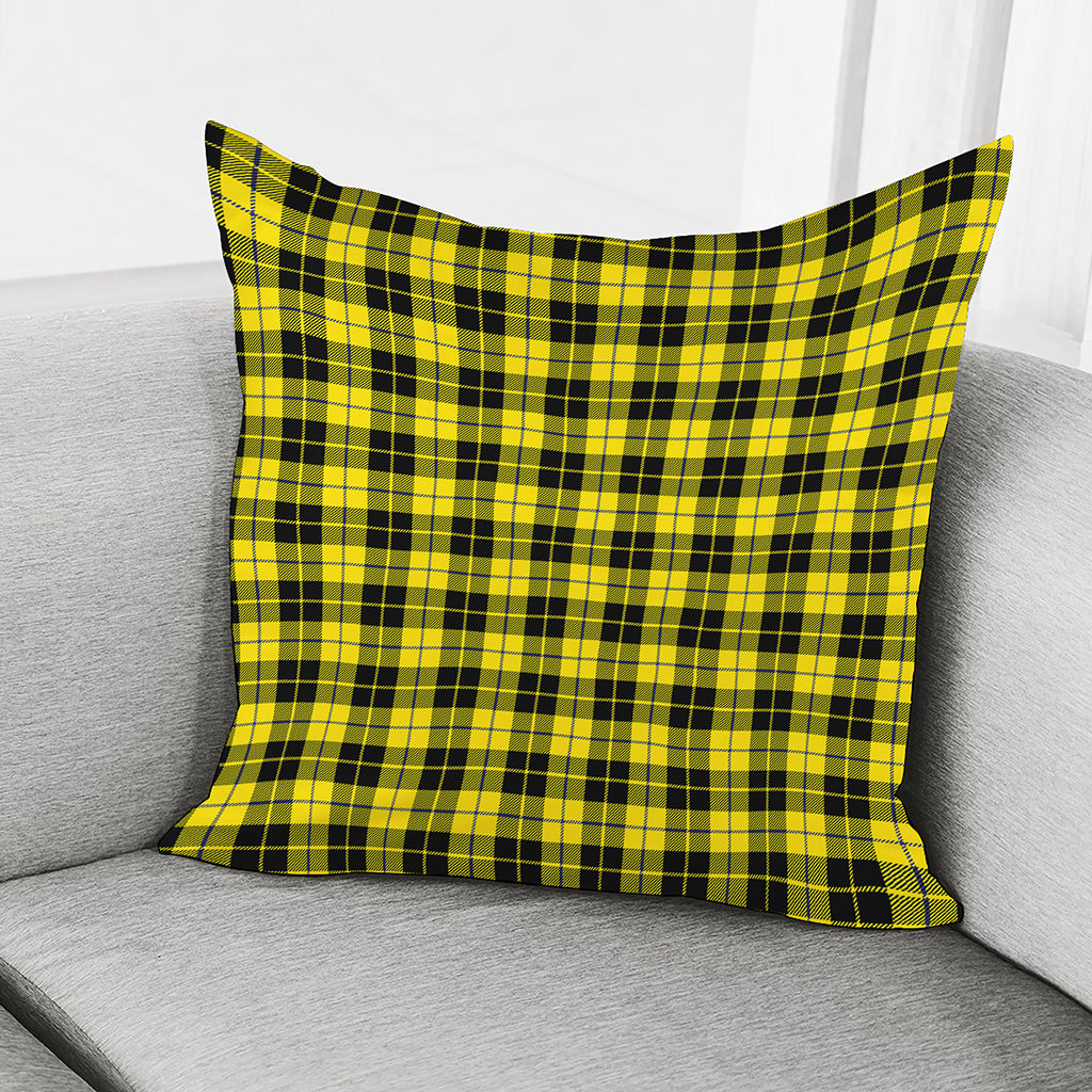 Yellow Black And Blue Tartan Print Pillow Cover